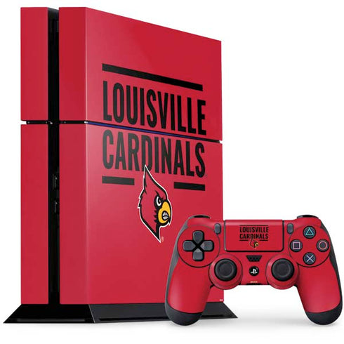 University of Louisville Cardinals Striped PlayStation PS4 Skins